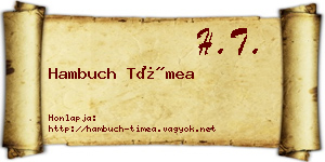 Hambuch Tímea névjegykártya