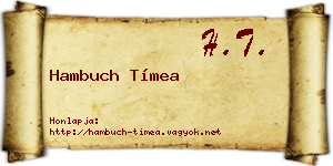 Hambuch Tímea névjegykártya